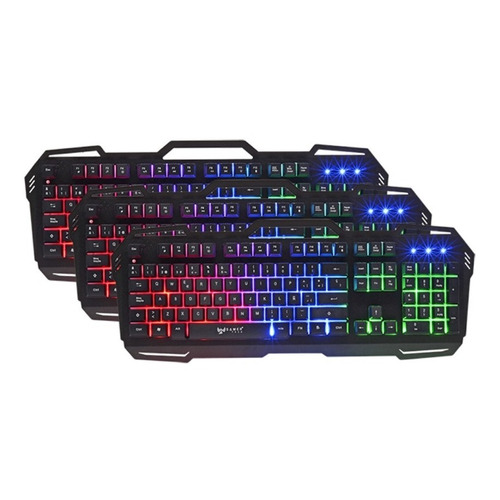 Teclado Gamer Gt400t Resistente Al Agua. Color del teclado Negro Idioma Español Latinoamérica