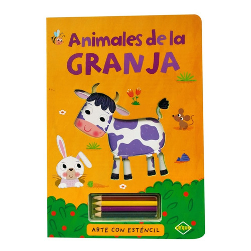 Libro Guia Animales De La Granja Arte Con Estencil Niños 