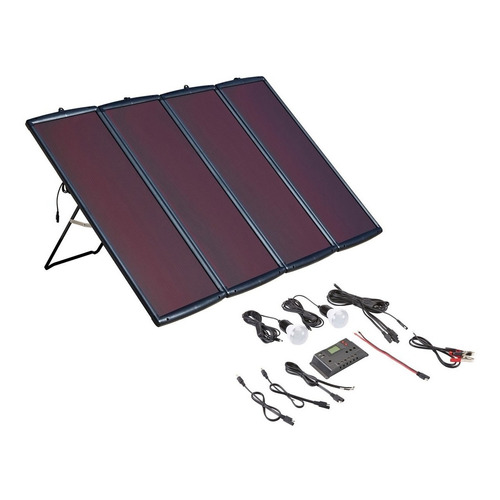 Kit De Panel Solar De Energia 100 Watts Color Negro