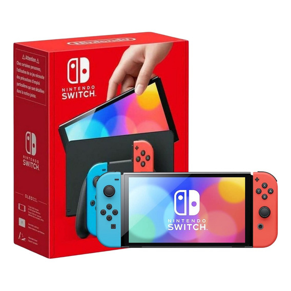 Nintendo Switch Oled 64gb Rojo Neón/azul Neón - 2dm Digital