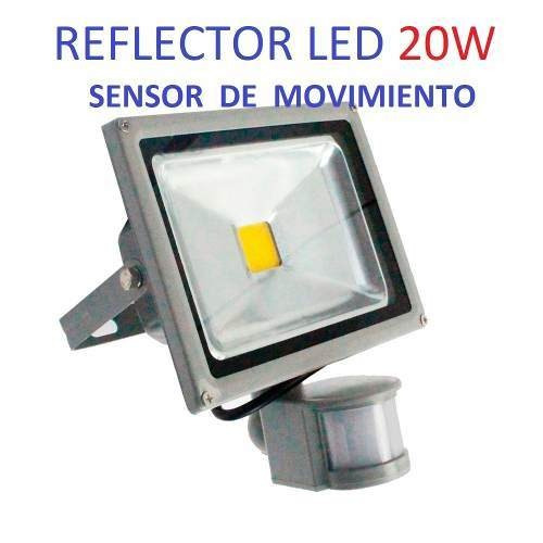 Reflector LED Genérica Sensor 20W con luz blanco frío y carcasa negro 110V/220V