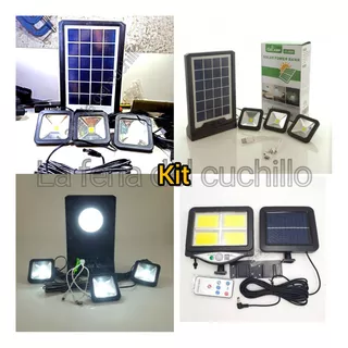 Panel Solar Con Luz 3 Focos Power Bank + Foco 100w C Sensor