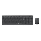 Kit Teclado E Mouse Sem Fio Mk235 Com Conexão Usb E Layout Abnt2 Cor Cinza Logitech