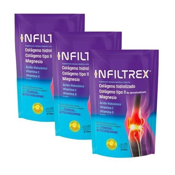 Infiltrex - Colageno + Magnesio + Hialuronico- Pack X 3 Unid