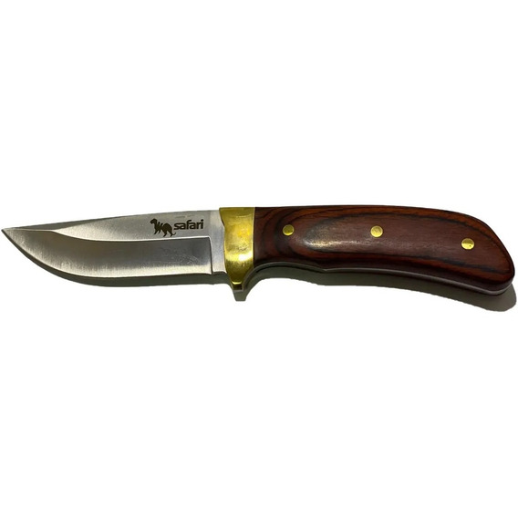 Cuchillo Safari Hoja Fija De 19cm Mango Marron Sf547 Febo