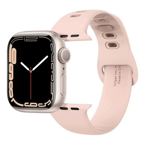 Correa Spigen Silicone Fit Apple Watch 45 /44 /42 Mm Color Oro Rosa