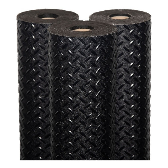 Piso Semilla De Melon Pvc Simil Goma Alto T 1.2mm Negro 15m2