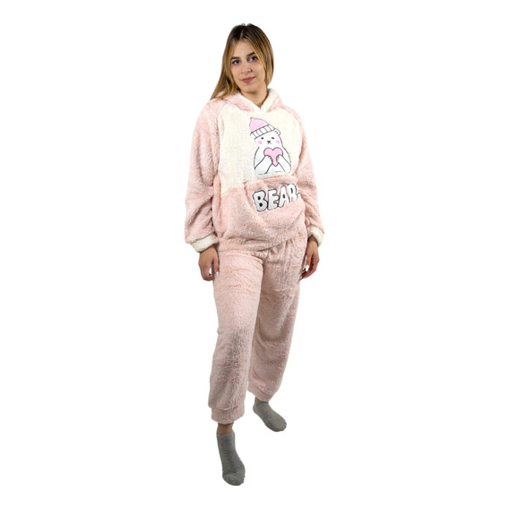 Pijama Súper Abrigador Con Capucha De Polar Peludito