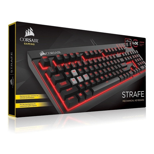 Teclado Mecánico Gamer Corsair Strafe Rgb Mk.2 Cherry Mx Nue Color del teclado Negro Idioma Español