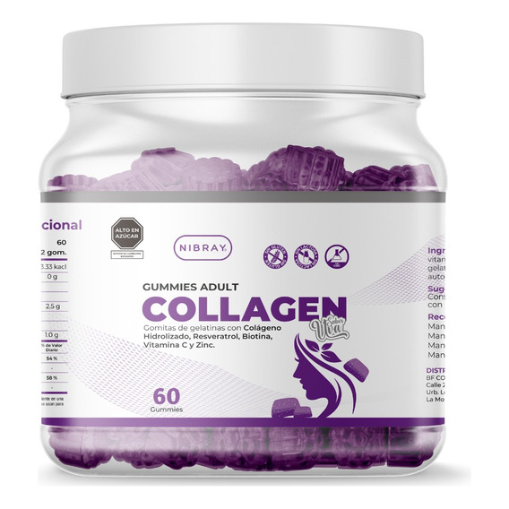 Colageno Resveratrol Biotina Zinc Vitamina C Gummies Adult