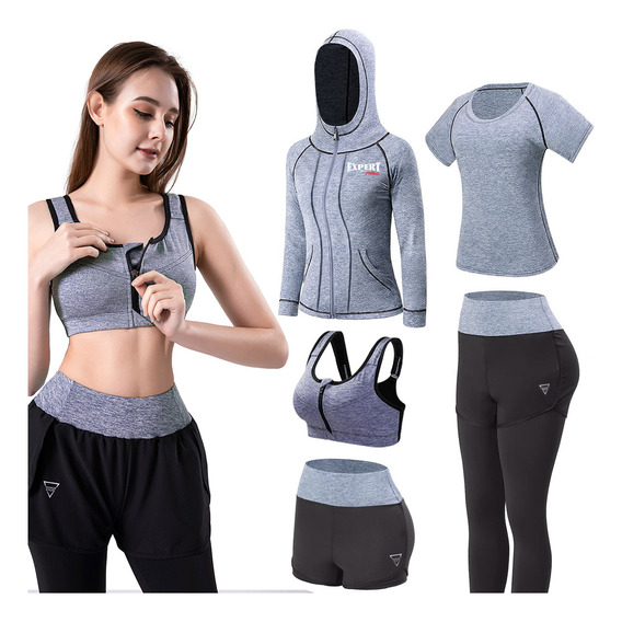 Conjunto Deportivo Dama X5 Top Calza Short Campera - El Rey