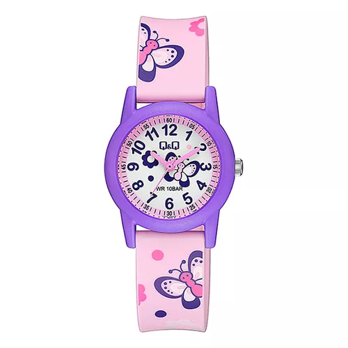 Reloj Q&Q VR99J002Y Niña Rosado acuático Mariposas