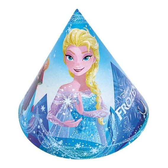 Pack X 10 Gorros Cumpleaños Frozen Elsa Original Cotillón