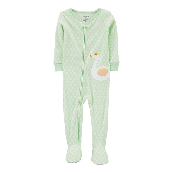 Pijama 1 Piezas De Algodón Con Pie, Estampa Cisne Carters 2