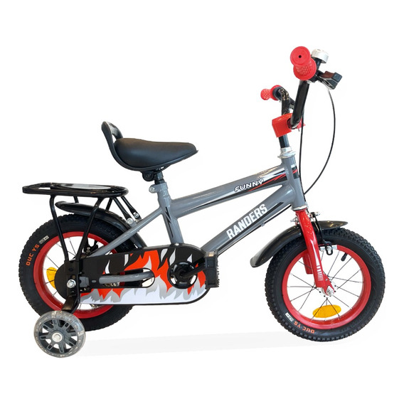 Bicicleta Infantil Niños Rodado 12 Randers Funny Powerforce Color Gris