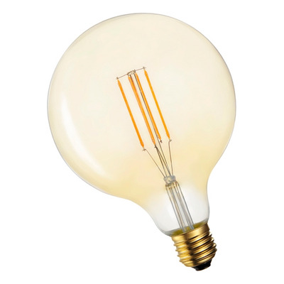 Lampara Globo G125 Led 8w Filamento Vidrio Ambar Vintage 