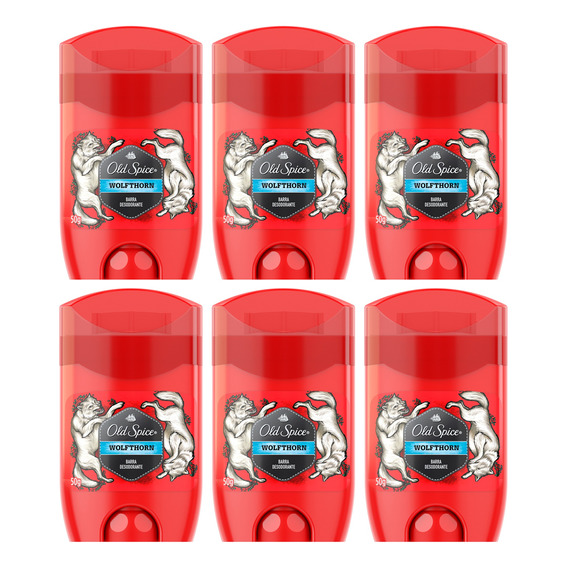 Old Spice Kit X6 Wolfthorn Desodorante En Barra Para Hombre