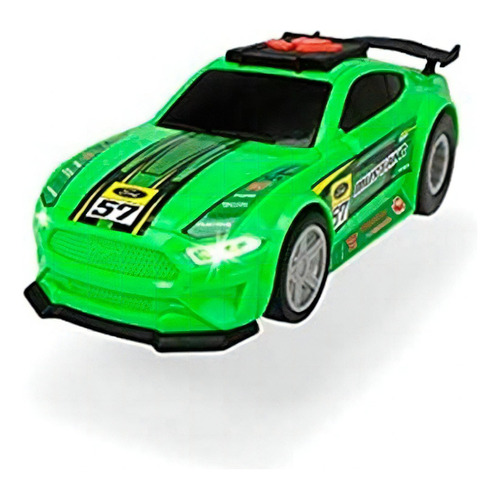 Dickie Toys Auto Luz Y Sonido Ford Mustang Wheelie Raiders Color Verde