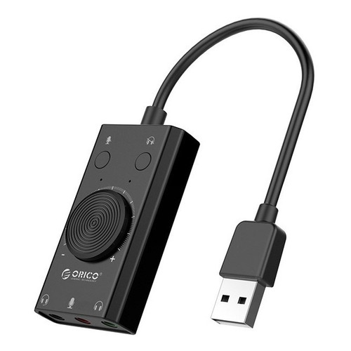 Adaptador de micrófono de audio USB profesional Orico Sc2, color negro