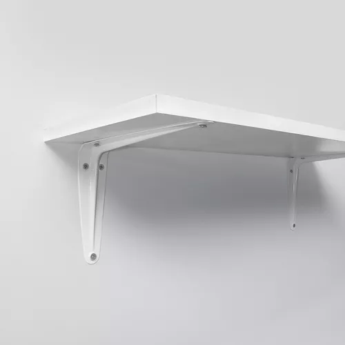 Soporte escuadra para repisa metal 13x15 cm blanco.