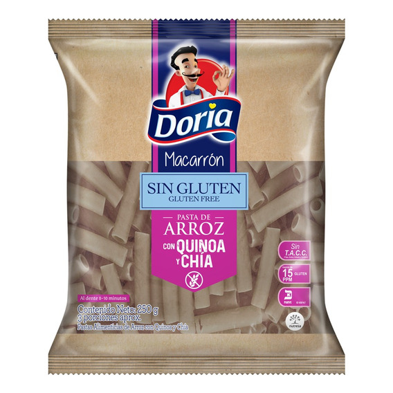 Macarrones Doria Sin Gluten Quinoa Chia - g a $38