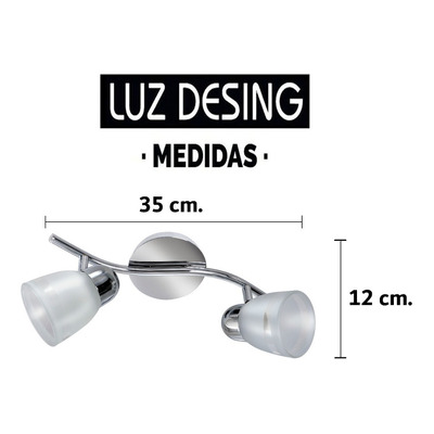 Aplique Plafon 2 Luces Sistema S Acero Cromo Apto Led E27 Acero Cromo