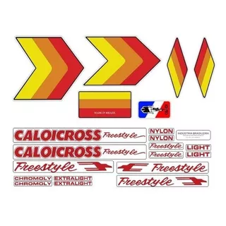 Adesivos Para A Caloicross Freestyle Vermelho Letras Vermelh