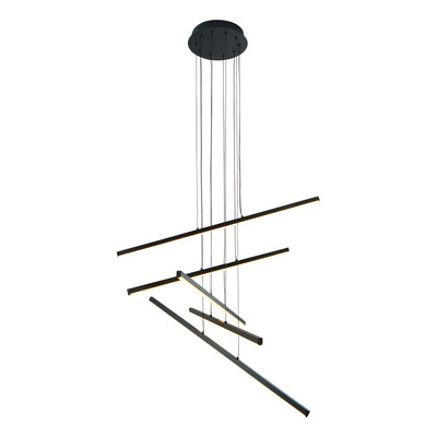 Colgante Led Denver 5 Negro 50w Moderno Altura Regulable Dab