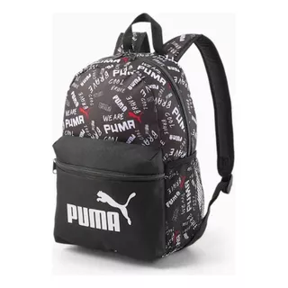 Mochila Puma Phase Backpack Chica Para Hombre / Mujer Unisex Color Negro Diseño De La Tela Liso