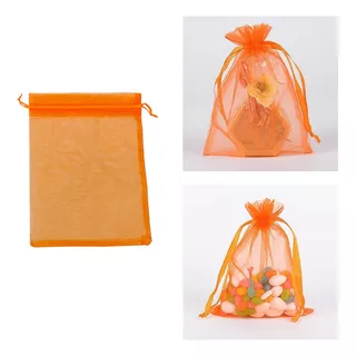 30 Sacos Saquinhos Organza Laranja 15x20cm P/ Lembrancinhas 