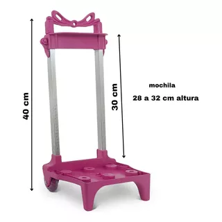 4 Carrinho Suporte Mochila Rodinha Silicone Escolar 30 35 40