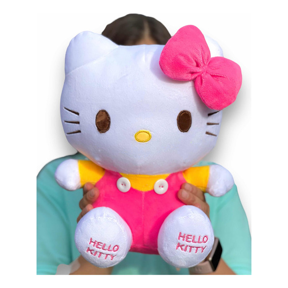 Hello Kitty Peluche Grande 28cm Perfumada + Moño + 3 Globos