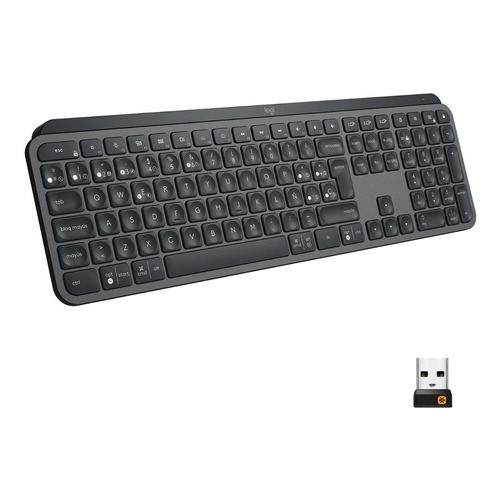 Teclado bluetooth Logitech Master Series MX Keys QWERTY español España color grafito con luz blanca