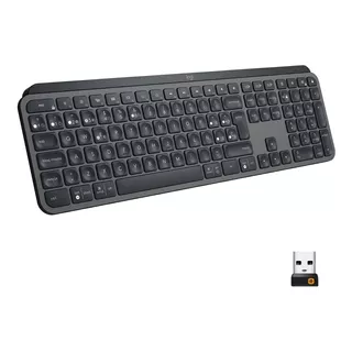 Teclado Bluetooth Logitech Master Series Mx Keys Qwerty Membrana Español España Color Grafito Con Luz Blanca