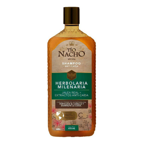 Shampoo Tío Nacho Herbolaria Milenaria de jalea real en botella de 415mL por 1 unidad