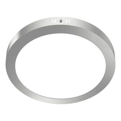 Pack X5 Plafon Panel Led 24w Luz Calida Redondo Platil Plateado