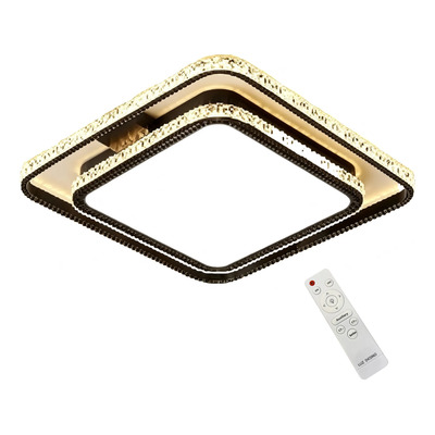 Plafon Moderno Praga Cuadarado Led Cct Diseño 50cm 62w Negro