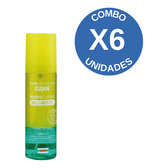 Combo X6 Isdin Fotoprotector Spf50+ Hydro Lotion 200 Ml