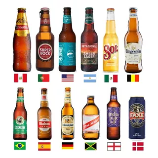 Kit Cervejas Artesanais Viagem 12 Países Para Presente.