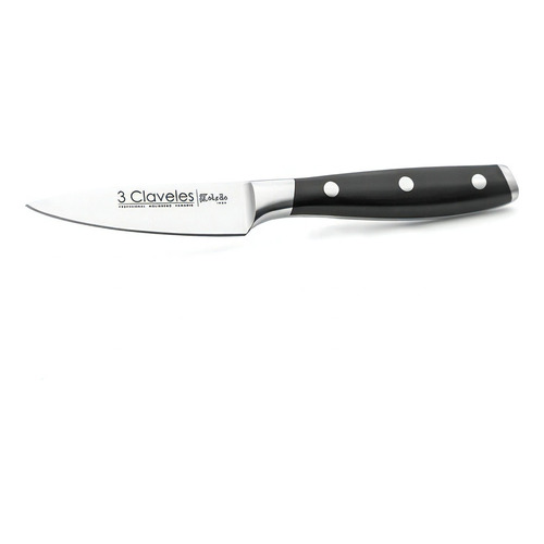 Cuchillo 3 Claveles Verduras 9 Cm Forjado Toledo Acero Inox Color Negro