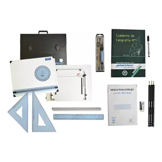 Kit De Dibujo Técnico Plantec Tablero 50x60 C/ Atril 26 Art 