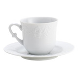 6 Xícaras De Café Wolff Vendange De Porcelana Limoges 100ml Cor Branco