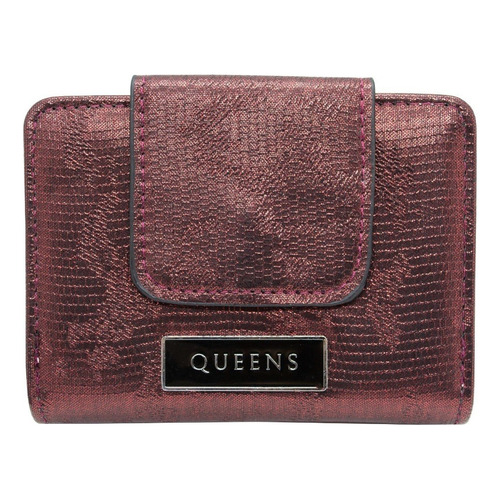 Queens Billetera Mujer Cuero Sintético Qw23 Small Plateado Color Qw23small-bordo