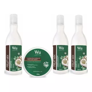 Kit Tratamento Óleo De Coco Profissional 4passos Wu Cosmetic