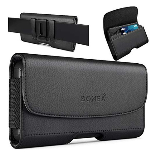 Bomea Galaxy S6, S6 Edge S 7 S7 S8 Estuche Con Clip Para Cin Color Black