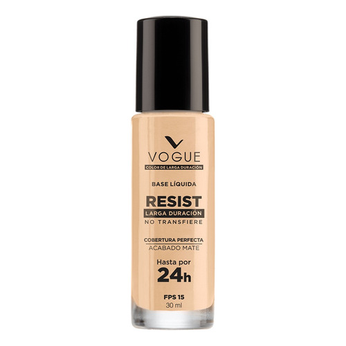 Base de maquillaje líquida Vogue Resist Resist Larga duración Base líquida Resist tono glamour - 30mL 30g