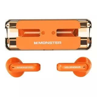 Audifonos Inalámbricos Monster Xkt08 5.3 Baja Latencia Lujo Color Naranja