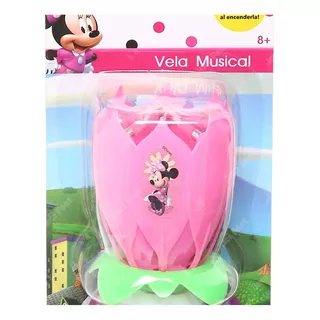 Vela Pastel Musical Flor De Loto Fiesta Minnie Mouse Min0m1