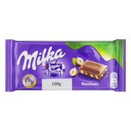 Chocolate Ao Leite Com Avelãs Inteiras Milka Pacote 100g