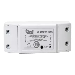 Gralf Gf-smbox-plus Interruptor Wifi Inteligente 16a Inalambrico Domotica Smart Blanco